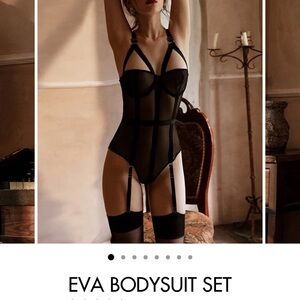 BRAND NEW WITH TAGS. NEVER WORN. COMES WITH STOCKINGS. SIZE LARGE.